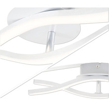 Detailansicht einer LED-Deckenleuchte mit geschwungenem Design