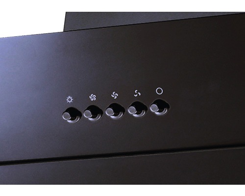 Bedienelemente einer Dunstabzugshaube für Licht und Gebläsestufen