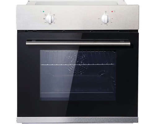 Four encastrable en acier inoxydable avec porte en verre noir