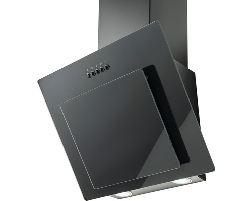 Hotte d''aspiration noire avec éléments de commande et éclairage