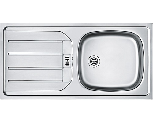 Spüle aus Edelstahl mit Abtropffläche