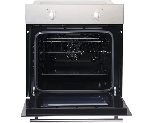 Four encastrable avec porte ouverte et intérieur avec gril
