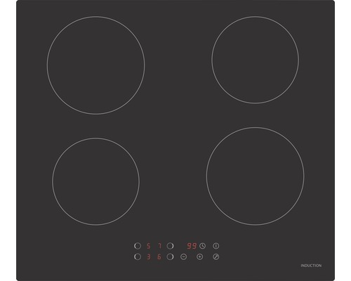 Plaque de cuisson à induction avec quatre zones de cuisson