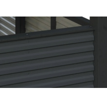 Detailansicht einer Fassade mit horizontalen Profilen