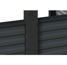 Einzelcarport SKAN HOLZ Friesland-Hybrid inkl. Rückwand/Seitenwand Aluminium, Pfostenanker 314 x 555 cm anthrazit