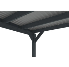 Einzelcarport SKAN HOLZ Friesland-Hybrid inkl. Rückwand/Seitenwand Aluminium, Pfostenanker 314 x 555 cm anthrazit