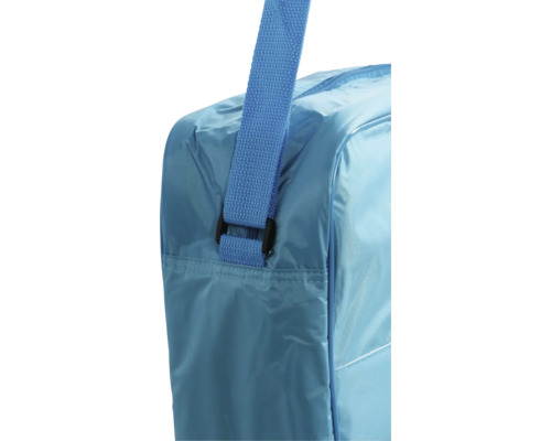 Gros plan d''un sac bleu avec une bandoulière.