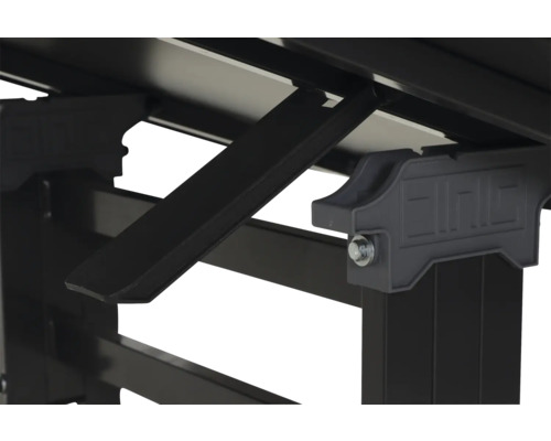 Vue détaillée d''une table de jardin avec des supports et un support