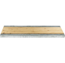 Holzregalbrett mit Metalleinfassung