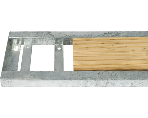 Cadre métallique avec une planche en bois