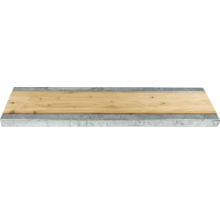 Holzregal mit Metallumrandung