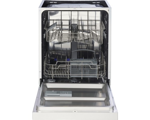 Geöffneter Geschirrspüler mit Ober- und Unterkorb