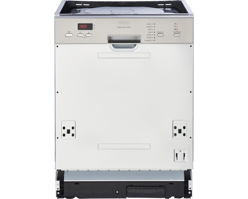 Freistehender Geschirrspüler mit Bedienfeld und verschiedenen Programmen.