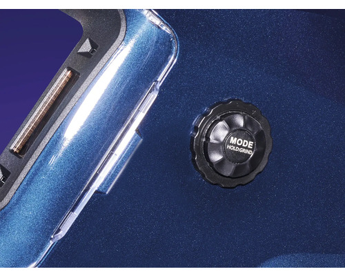 Vue détaillée d''un commutateur pour une machine-outil avec les options mode, maintien et meulage