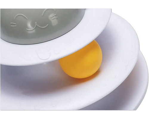 Katzenspielzeug mit Ball auf mehreren Ebenen