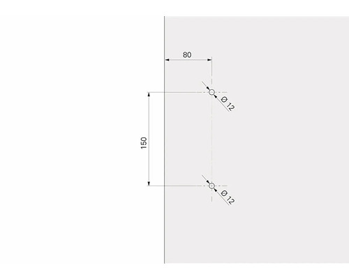 Bohrschema mit Maßangaben