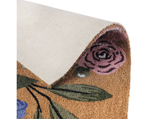 Fussmatte aus Kokosfaser mit Blumenmuster