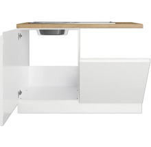 Meuble d'évier Held Möbel Kiel lxpxh 120 x 60 x 86 cm blanc haute brillance démonté