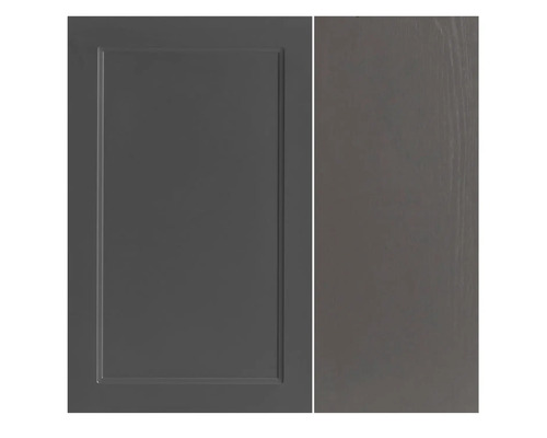 Porte d''armoire grise avec profilé de cadre et structure en bois