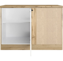 Meuble bas d'angle Held Möbel Lübeck lxpxh 120 x 60 x 86 cm blanc mat démonté