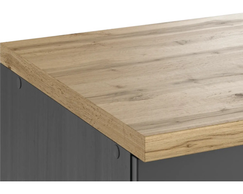 Vue détaillée d''un plan de travail aspect bois