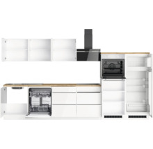 Cuisine complète avec appareils Held Möbel Kiel 360 cm blanc haute brillance démontée variante réversible 1108.6341