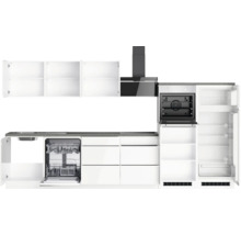 Cuisine complète avec appareils Held Möbel Kiel 360 cm blanc haute brillance démontée variante réversible 1109.6340