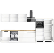 Cuisine complète avec appareils Held Möbel Kiel 360 cm blanc haute brillance démontée variante réversible 1109.6341