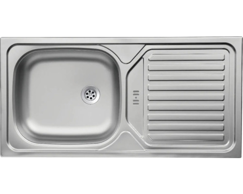 Spüle aus Edelstahl mit Abtropffläche