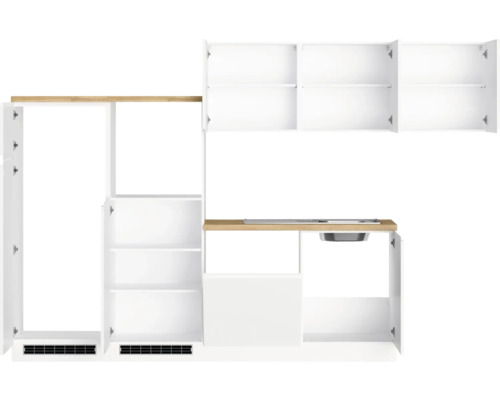 Küchenzeile mit Spüle und Stauraum