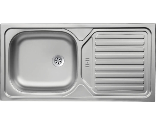 Spülbecken aus Edelstahl mit Abtropffläche