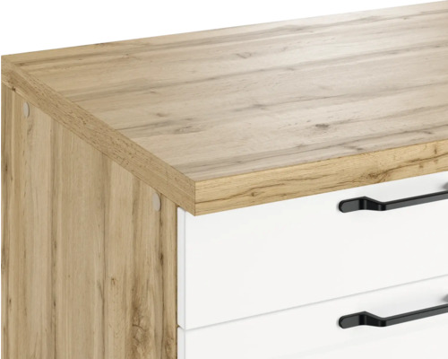 Gros plan d''une commode avec tiroirs et surface en bois