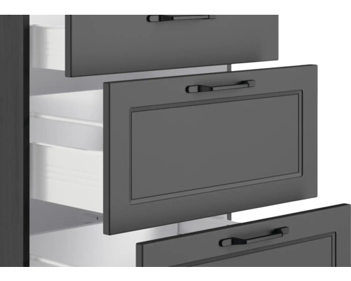 Vue détaillée d''une armoire avec des tiroirs ouverts