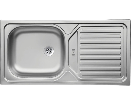 Spüle aus Edelstahl mit Abtropffläche