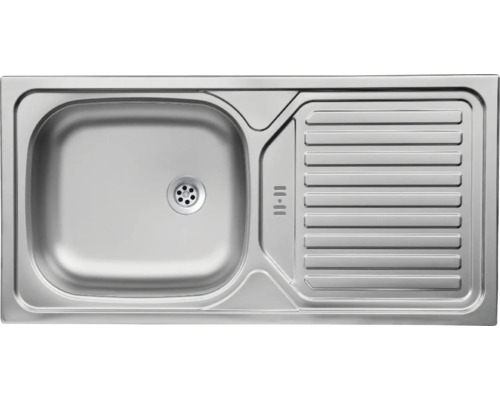 Spülbecken aus Edelstahl mit Abtropffläche