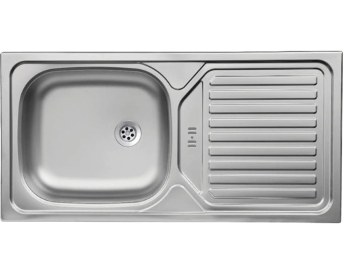 Spülbecken aus Edelstahl mit Abtropffläche