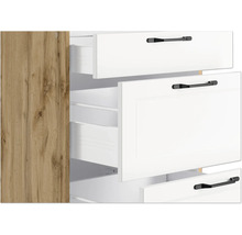 Cuisine complète avec appareils Held Möbel Lübeck 360 cm blanc mat démontée variante réversible 1116.6330