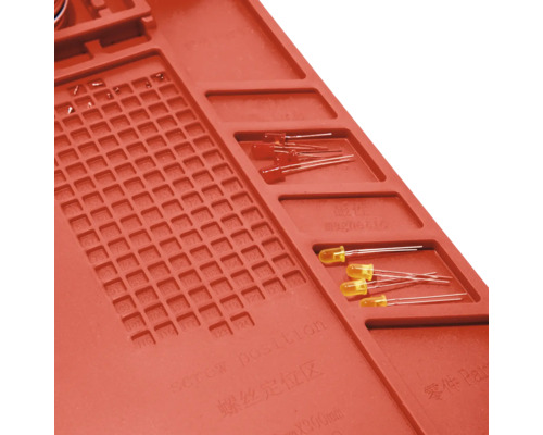 Tapis de réparation en silicone avec compartiments pour vis et composants