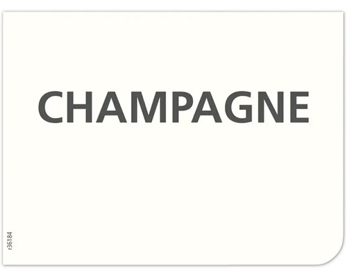 Schriftzug Champagner