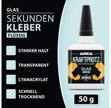 Flüssiger Glaskleber im 50-Gramm-Behälter für schnelles und transparentes Kleben