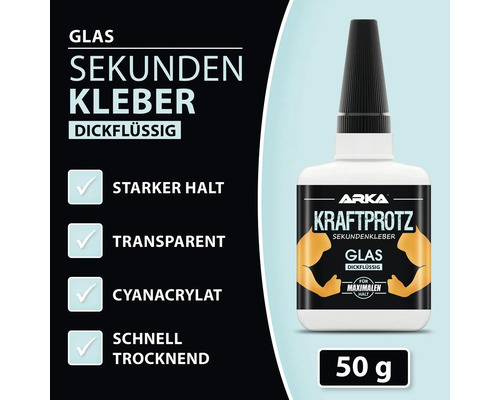 Arka Kraftprotz Sekundenkleber Glas, 50 Gramm