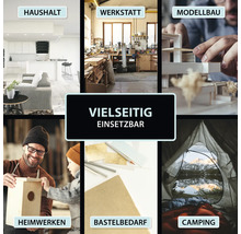 Anwendungsbereiche: Haushalt, Werkstatt, Modellbau, Heimwerken, Bastelbedarf und Camping