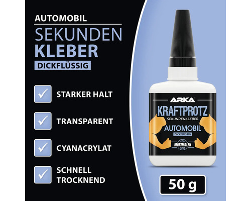 Automobil Sekundenkleber, dickflüssig, 50 Gramm