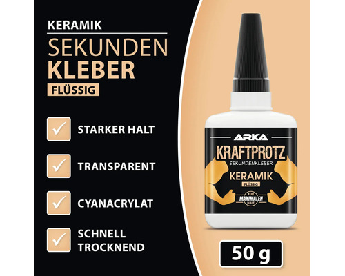 Keramik Sekundenkleber, 50 Gramm Flasche