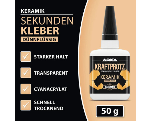 Keramik Sekundenkleber, dünnflüssig, 50 Gramm