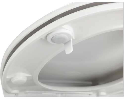 Detailansicht eines Toilettendeckels aus Kunststoff