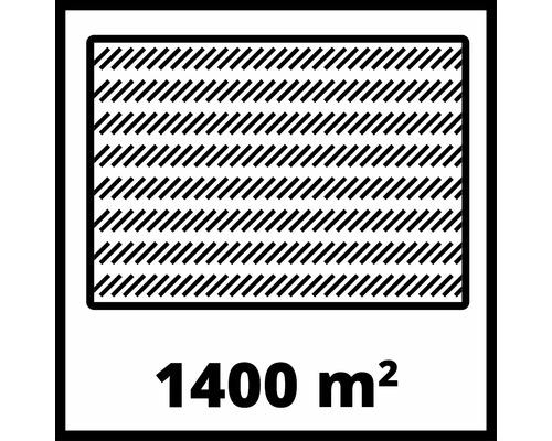 Geeignet für Rasenflächen bis zu 1400 Quadratmeter