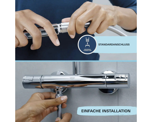 Montage einer Duscharmatur mit Standardanschluss und einfacher Installation