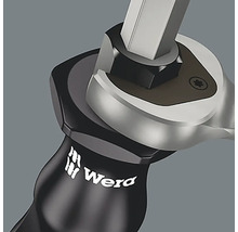 Logo Wera sur le manche d''un cliquet avec logement hexagonal