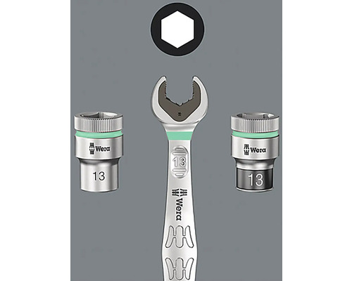 Jeu de clés mixtes Wera Joker avec douilles et symbole hexagonal